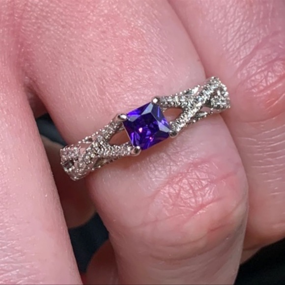 Ring Bomb Party Amethyst and White Topaz Ring - Size 9 - Picture 3 of 9